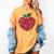Valentines Day Teacher Hearts Apple Love Teach Women Men Women's Comfort Colors T-Shirt Mustard