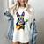 Hawaiian Boston Terrier & Pineapple Ukulele Summer Vacation Women's Comfort Colors T-Shirt Ivory