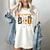 Principal Boo Crew Ghost Halloween Teachers School Matching Women's Comfort Colors T-Shirt Ivory