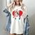 Valentine's Day Boston Terrier Heart Women's Comfort Colors T-Shirt Ivory