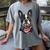 Boston Terrier American Flag Women's Comfort Colors T-Shirt Gray