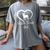 Boston Terrier Dad Cute Boston Terrier Silhouette Heart Women's Comfort Colors T-Shirt Gray