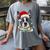Boston Terrier Dog Santa Christmas Tree Lights Xmas Women's Comfort Colors T-Shirt Gray