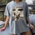 Boston Terrier Dog UFO Alien Extraterrestrial Selfie Women's Comfort Colors T-Shirt Gray