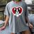 Boston Terrier Heart Cute Puppy Lover Or Dog Owner Women's Comfort Colors T-Shirt Gray