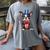 Boston Terrier Puppy Dog Holds His American Flag 4th Of July Women's Comfort Colors T-Shirt Gray