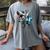 Boston Terrier Riding T-Rex Dinosaur Dog Lover Women's Comfort Colors T-Shirt Gray