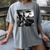 Boston Terrier Graphic Selfie With UFOs Weird Aliens Women's Comfort Colors T-Shirt Gray