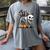 Boston Terrier Skeleton Mummy Witch Halloween Women's Comfort Colors T-Shirt Gray