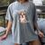 Brown Boston Terrier With Flowers And Feathers Women's Comfort Colors T-Shirt Gray