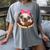 Cute Pug Shirt Donut Girls Dog Women's Comfort Colors T-Shirt Gray