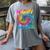 Happy 100th Day Of School Teacher Student 100 Days Tie Dye Men Women Kids Women's Comfort Colors T-Shirt Gray