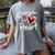 Kindergarten Has My Heart Buffalo Print Teacher Valentine Women's Comfort Colors T-Shirt Gray