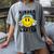 Kindergarten Teacher Hippie Smile Face Back School Women's Comfort Colors T-Shirt Gray Kindergarten Teacher Hippie Smile Face Back School Women's Comfort Colors T-Shirt Gray