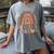 Preschool Crew Cute Leopard Rainbow Back To School Teachers Women's Comfort Colors T-Shirt Gray