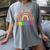 Preschool Rainbow Girls Boys Kids Teacher Back To School Women's Comfort Colors T-Shirt Gray