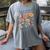 Teach Them Love Them Watch Them Grow Retro Teacher Floral Women's Comfort Colors T-Shirt Gray