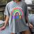 Tiny Human Tamer Watercolor Rainbow Daycare Teacher Women's Comfort Colors T-Shirt Gray Tiny Human Tamer Watercolor Rainbow Daycare Teacher Women's Comfort Colors T-Shirt Gray