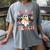 Trick Or Teach Groovy Teacher Halloween Retro Floral Ghost Women's Comfort Colors T-Shirt Gray