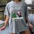 Ugly Christmas Tree Lights Xmas Santa Riding Boston Terrier Women's Comfort Colors T-Shirt Gray