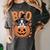 Boston Terrier Costume On Pumpkin Halloween Boston Terrier Women's Comfort Colors T-Shirt Pepper