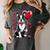 Boston Terrier Dog Valentine's Day Dog Owner Valentine Women's Comfort Colors T-Shirt Pepper