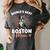 Boston Terrier Groovy World's Best Boston Mom Women's Comfort Colors T-Shirt Pepper