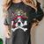 Boston Terrier Pirate T Shirt Jolly Roger Crossbones Skull Women's Comfort Colors T-Shirt Pepper