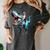 Boston Terrier Riding T-Rex Dinosaur Dog Lover Women's Comfort Colors T-Shirt Pepper