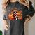 Boston Terrier Thanksgiving Leopard Pumpkins Fall Leaves Women's Comfort Colors T-Shirt Pepper