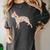 Boston Terrier Watercolor Flowers Women's Comfort Colors T-Shirt Pepper