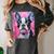 Dog Pink Boston Terrier Women's Comfort Colors T-Shirt Pepper
