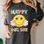 Happy Dot Day Hippie Flowers Smile Face Groovy Teacher Kids Women's Comfort Colors T-Shirt Pepper