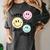 Happy To See Your Face Smile Face Teacher Back To School Women's Comfort Colors T-Shirt Pepper