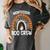 Montessori Teacher Halloween Boo Rainbow Leopard Halloween Women's Comfort Colors T-Shirt Pepper