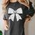 Music Notes Coquette Bow Music Teacher School Musician Band Women's Comfort Colors T-Shirt Pepper