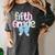 Preppy Fifth Grade Teacher Blue Floral Coquette Pencil Bow Women's Comfort Colors T-Shirt Pepper