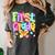 Preppy First Grade Back To School 1st Grade Teacher Girl Kid Women's Comfort Colors T-Shirt Pepper Preppy First Grade Back To School 1st Grade Teacher Girl Kid Women's Comfort Colors T-Shirt Pepper