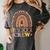 Preschool Crew Cute Leopard Rainbow Back To School Teachers Women's Comfort Colors T-Shirt Pepper