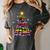 Teacher Crayon Christmas Tree Lights Student School Xmas Women's Comfort Colors T-Shirt Pepper