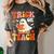 Trick Or Teach Halloween Shirt For Teacher Kids Floral Ghost Women's Comfort Colors T-Shirt Pepper