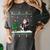 Ugly Christmas Tree Lights Xmas Santa Riding Boston Terrier Women's Comfort Colors T-Shirt Pepper