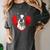 Valentine's Day Boston Terrier Dog Women's Comfort Colors T-Shirt Pepper