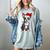 Boston Terrier Christmas Santa Hat Tree Lights Pajama Women's Comfort Colors T-Shirt Bay