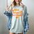 One Thankful PE Teacher Thanksgiving Fall Autumn Groovy Women's Comfort Colors T-Shirt Bay