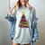 Teacher Crayon Christmas Tree Lights Student School Xmas Women's Comfort Colors T-Shirt Bay