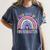 100th Day Of Kindergarten Teacher Kids 100 Days Smarter Women's Comfort Colors T-Shirt Denim 100th Day Of Kindergarten Teacher Kids 100 Days Smarter Women's Comfort Colors T-Shirt Denim