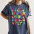 Alphabet Animals ABCs Zoo Kids Boys Girls Teacher Women's Comfort Colors T-Shirt Denim