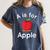 A Is For Apple Toddler Kindergarten Preschool Teacher Women's Comfort Colors T-Shirt Denim