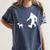 Bigfoot Walking With Bull Terrier Dog Women's Comfort Colors T-Shirt Denim